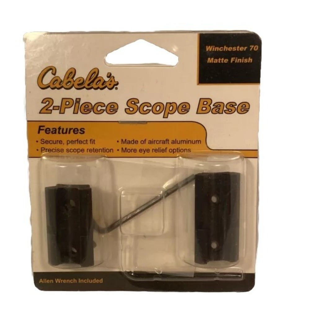 Cabela's 2 Piece Scope Base For Winchester 70 Matte Black Aluminum NIP